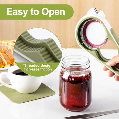 2026 6 in 1 Jar Opener for Weak Hands,Seniors with Arthritis, Large Multi Function Bottle Opener Lid Opener with Non Slip Rubber Jar opener Gripper Pad, Magnetic Suction Saves Space
