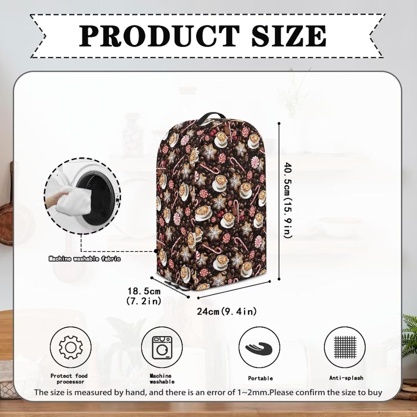 Coffee Pastry Blender Dust Cover with Drawstring Field Stand Mixer or Coffee Maker Cover Anti Fingerprint Polyester Appliance for Home Kitchen Decor