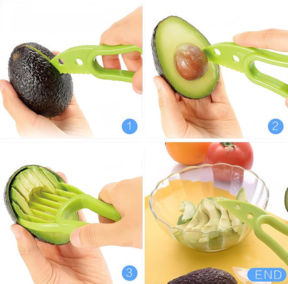 4pcs Fruit Prep Tool Set – Apple Corer & Cherry Pitter (Sturdy & Easy to Use) + Bonus Avocado Slicers – Great for Summer Fruit Season