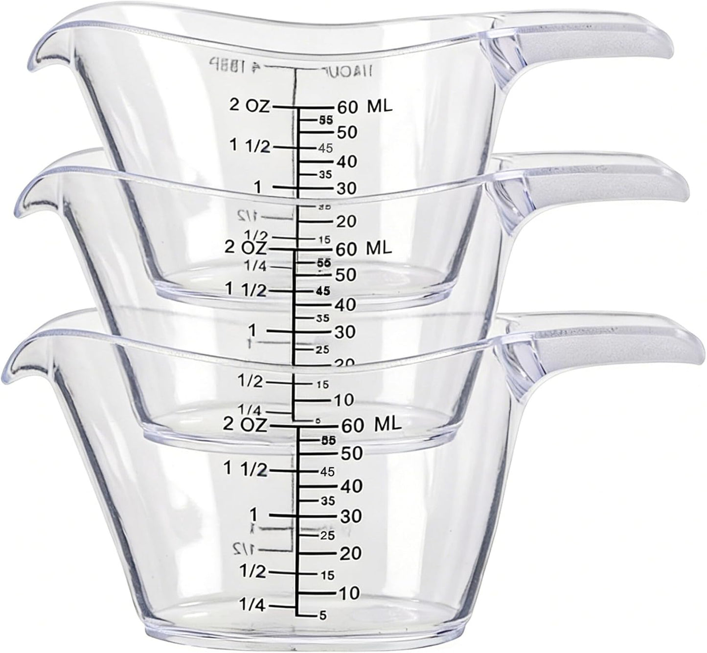 2 Oz Measuring Cup, 1/4 Cup Acrylic Measuring Cups, Clear