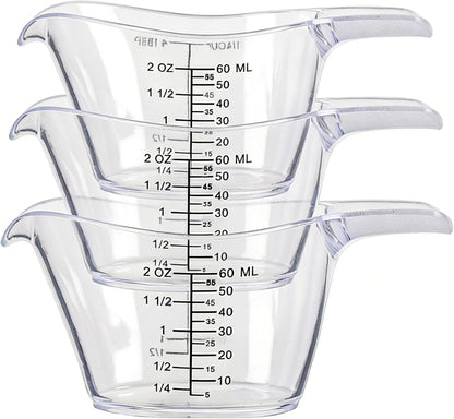 2 Oz Measuring Cup, 1/4 Cup Acrylic Measuring Cups, Clear