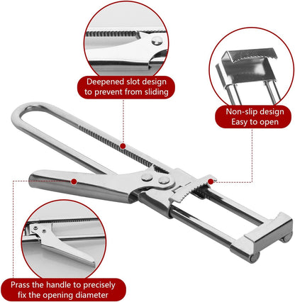 Jar & Bottle Opener, Adjustable Multifunctional Stainless Steel Can Opener Jar Lid Gripper, Manual,Kitchen Accessories