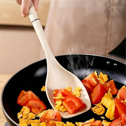 2 Pack Silicone Cooking Spoon Spatulas, Non Stick Large Rubber Spoon Set for Mixing, Serving, Draining, Scraping, 13Inch Heat Resistant Kitchen Utensils, Green+Grey