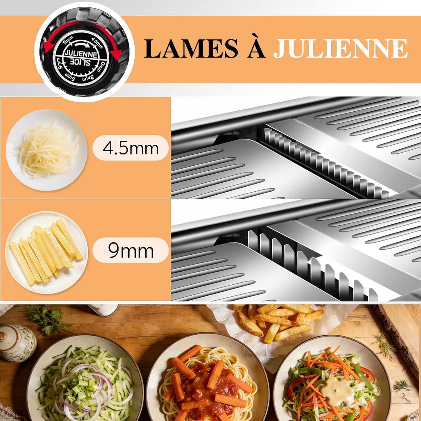MASTERTOP Mandoline Slicer, 5 in 1 Mandoline Food Slicer for Kitchen,Stainless Steel Mini Vegetable Slicer with Safety Glove & Cleaning Brush,Adjustable Vegetable Chopper for Potatoes