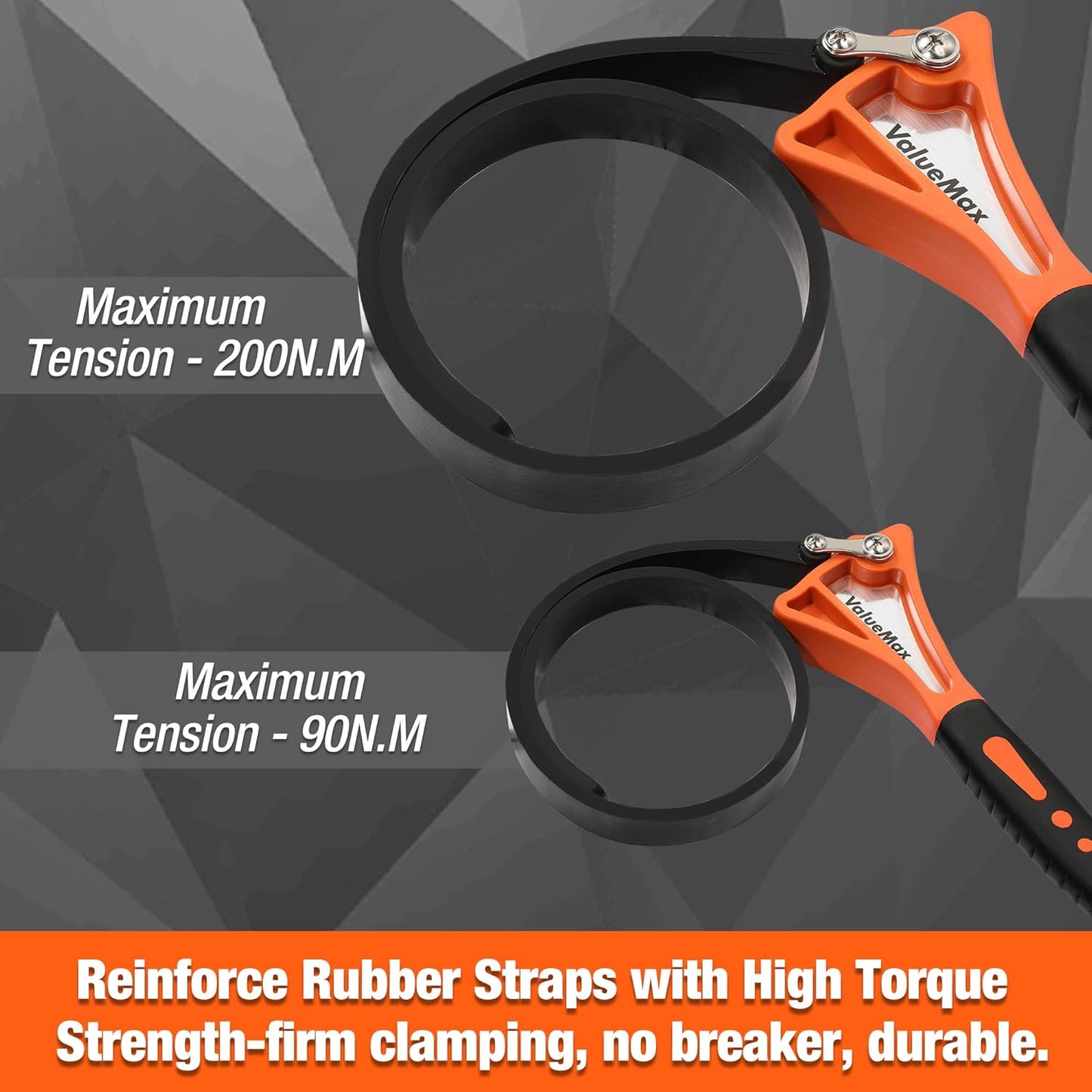 ValueMax 2-piece Strap Wrench Set, Adjustable Oil Filter Wrench with Max Diameter 4" (Small) & 6" (Large) for Shower Head Water Filter, Jar Opener Set
