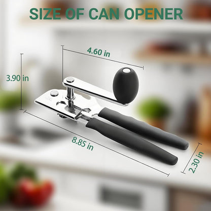 Commercial Can Openers Manual - Hand Crank Can Opener Heavy Duty With Comfortable Extra-Long Handles Swing Away Can Opener for Seniors 3 In 1 Large Handheld Can Open With Ergonomic Handle