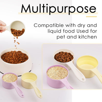 SUPERDESIGN 1 Cup Dog Food Scoop for Container Melamine Measuring Scoop for Dogs Cats Birds and Rabbits Pet Food Feeding Scoop Dishwasher Safe - Yellow