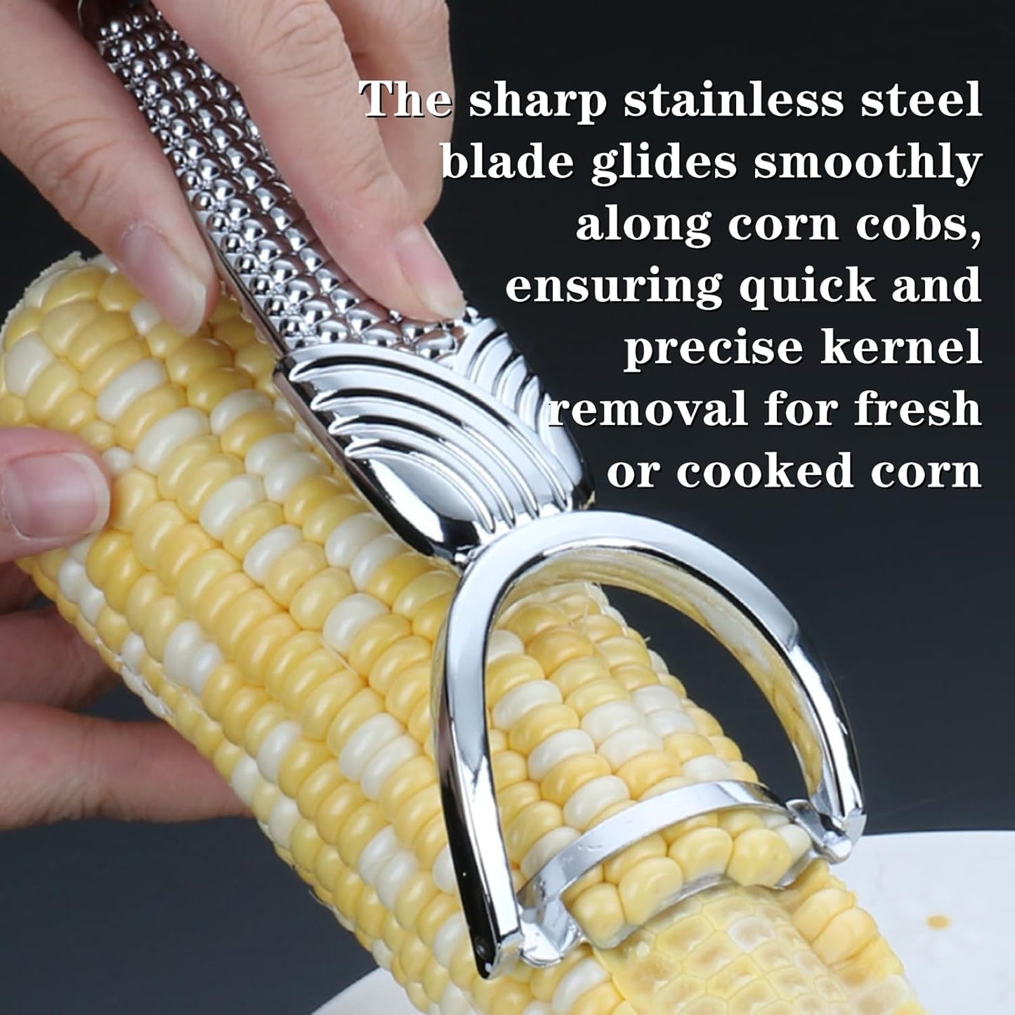 1 Pcs Corn Peeler Sturdy Alloy Corn Cob Peeler with Anti-skid Handle ＆ Stainless Steel Blade for Kitchen Tool