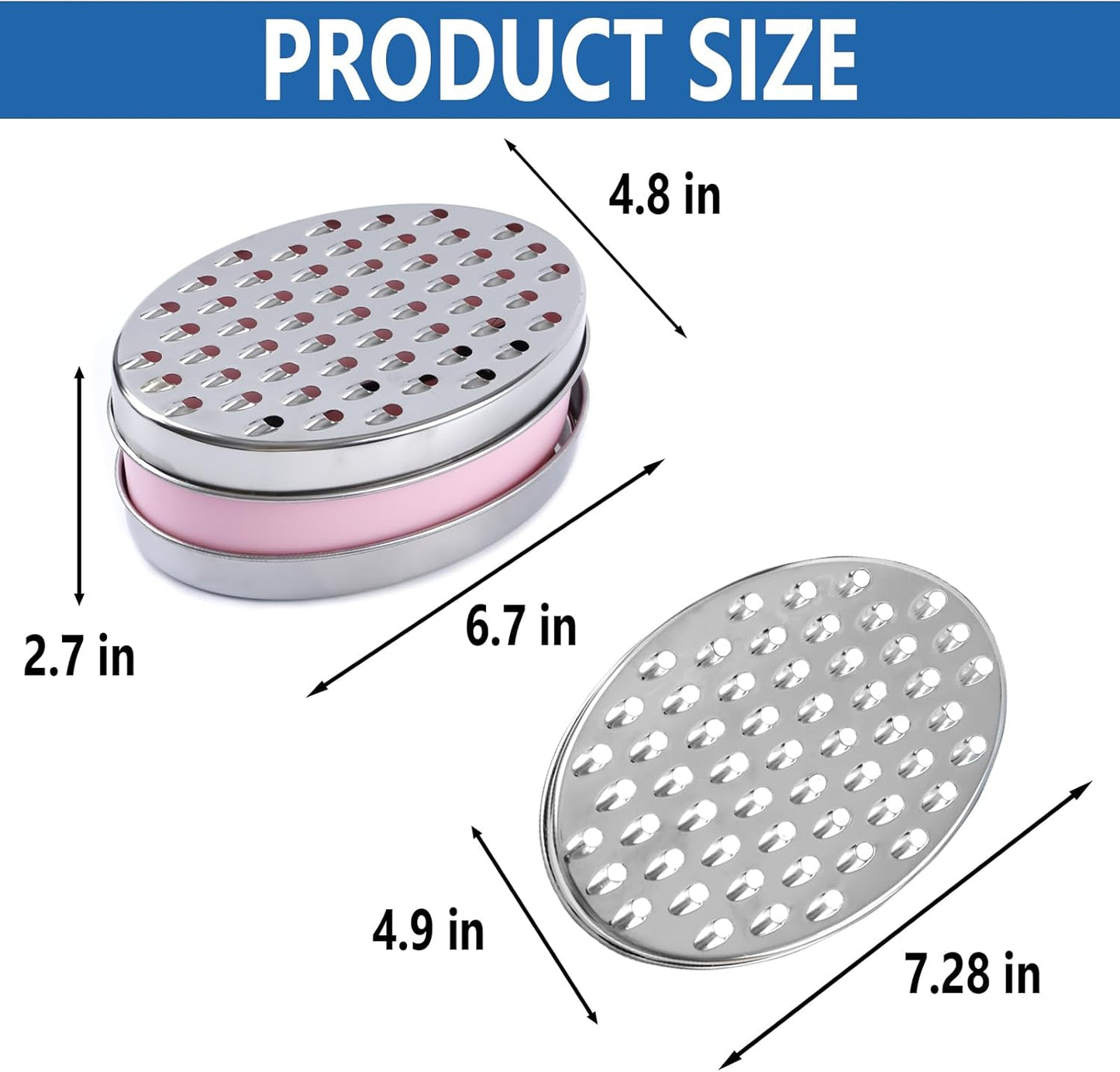 Cheese Grater Citrus Lemon Zester with Food Storage Container & Lid - Perfect For Hard Parmesan Or Soft Cheddar Cheeses, Ginger, Vegetables, Butter, Chocolate & Nutmeg (Green)