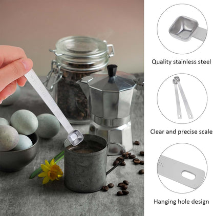 2 Pcs 1/3 Teaspoon(1/3tsp, 1.5ml) 1/16 Teaspoon(1/16tsp, 0.3ml) Stainless Steel Measuring Spoons Single Square Bowl Milligram Measuring Spoons