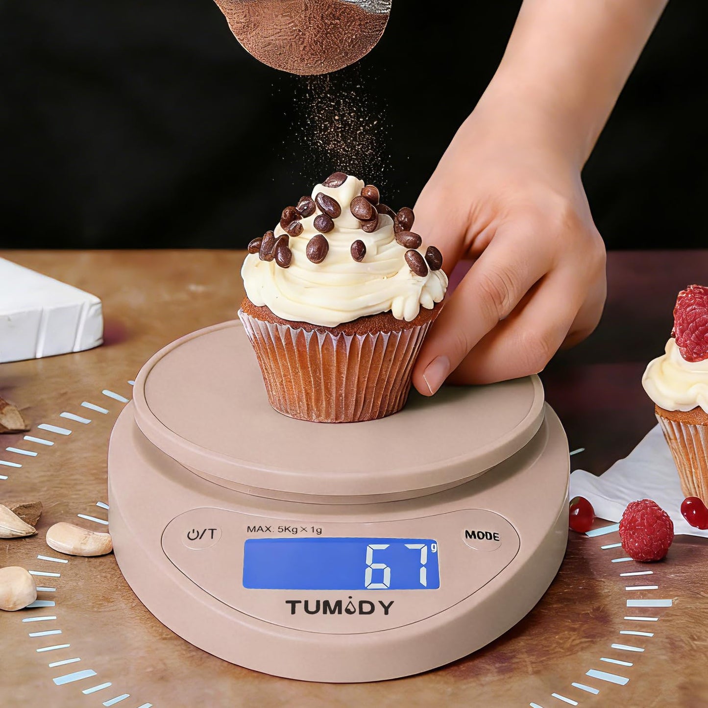 Small Digital Kitchen Scale Food - 11lb/5kg Kitchen Weight Scale with LCD Display for Weight Loss, Sourdough Bread, Baking, Cooking, Keto and Meal Prep, 1g Precision, Batteries Included, Blue