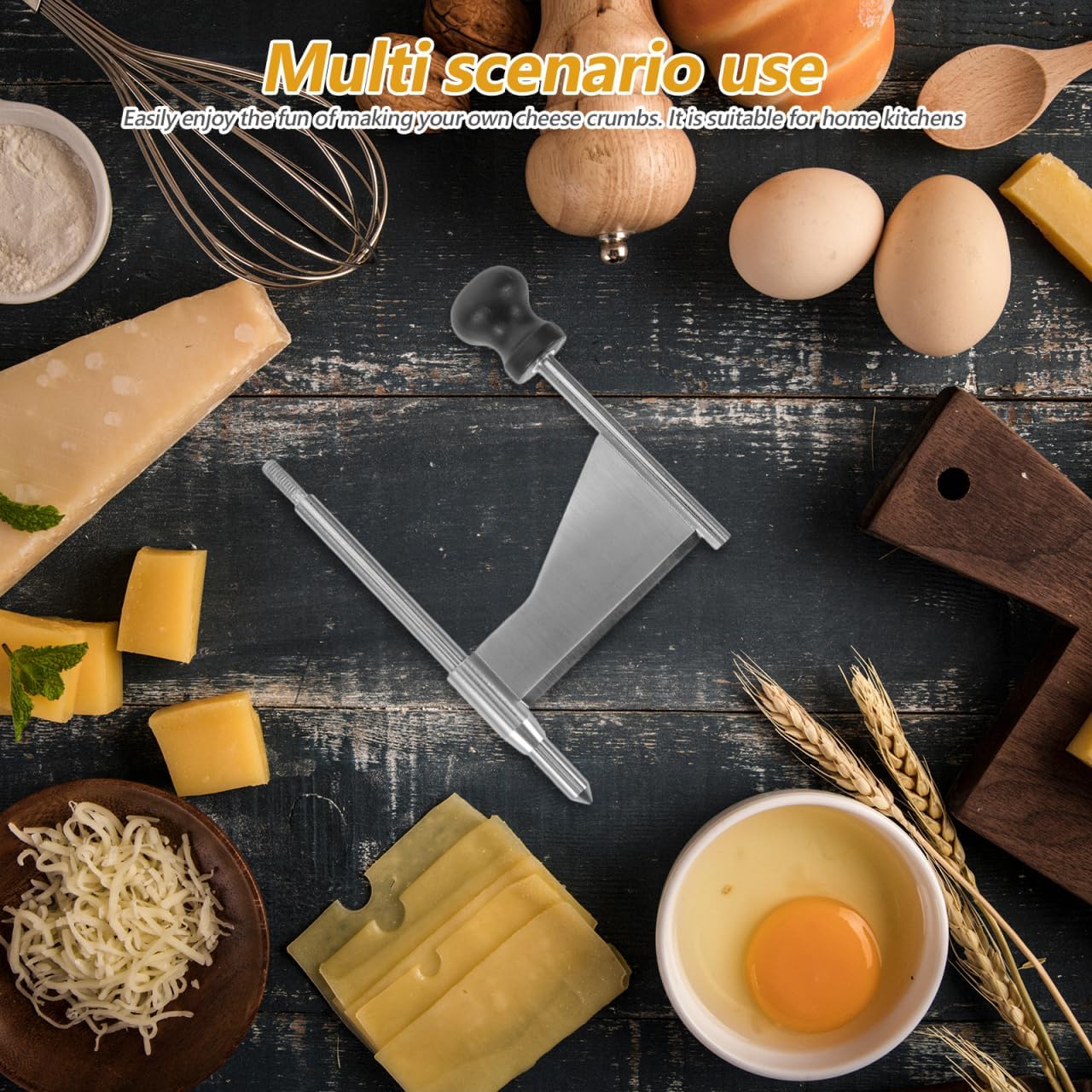 Garneck Stainless Steel Cheese Curler Wheel: Manual Cheese Flower Shaver Cutter Rotary Shredder for Chocolate Dessert Nuts, Kitchen Restaurants Cooking Supplies