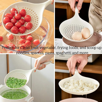 Extra Large Skimmer Slotted Spoon, 14.5 inch Silicone Strainer Skimmer Ladle Spoon Spider for Cooking and Frying, Pasta Strainer Spoon Frying Kitchen Cooking Colander