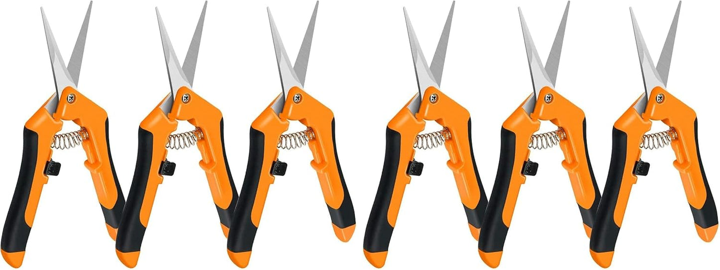 iPower 6.5 Inch Garden Hand Pruner Shears with Straight Stainless Steel Scissors, for Hydroponic Trimming Herb/Flowers/Vegetables/Plants, Blue, 1-Pack