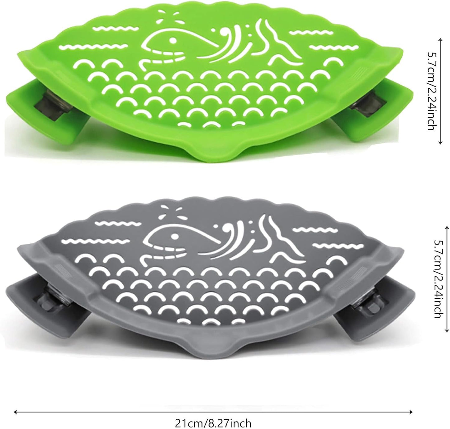 Strain Pot Strainer and Pasta Strainer - Adjustable Silicone Clip On Food Strainers for Pots, Pans, and Bowls - Kitchen Drainer Colander