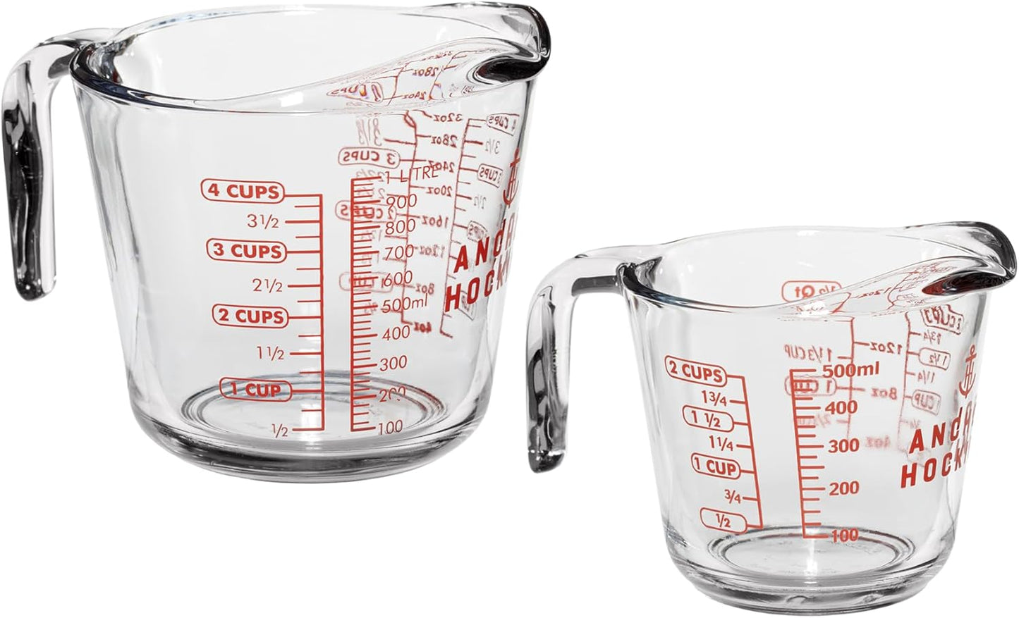 Anchor Hocking Triple Pour Glass Measuring Cup, 8 Oz Measuring Glass