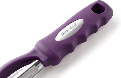 Spring Chef Premium Swivel Vegetable Peeler, Soft Grip Handle and Ultra Sharp Stainless Steel Blades - Perfect Kitchen Peeler For Veggie, Fruit, Potato, Carrot, Apple - Pink Lemonade
