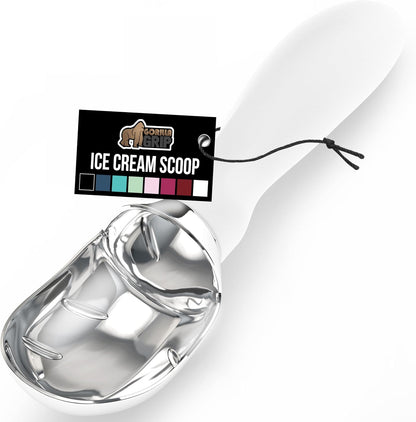 GORILLA GRIP® Heavy Duty Ice Cream Scoop, BPA-Free, Dishwasher Safe, Comfortable Zinc Alloy Handle, Professional Scooper for Hard Gelato, Sorbet, Cookie Dough, Melon, Round Cones, Kitchen Tool, Blue
