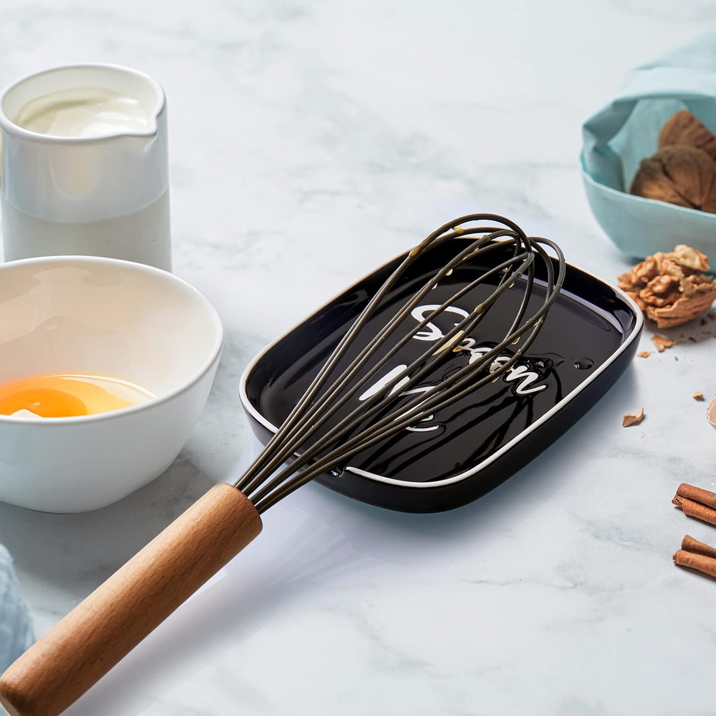 Ceramic Spoon Rest for Stove Top, Large Spoon Holder for Kitchen Counter, White Coffee Spoon Rest, Heat-Resistant Cooking Utensil Rest, Modern Farmhouse Kitchen Décor