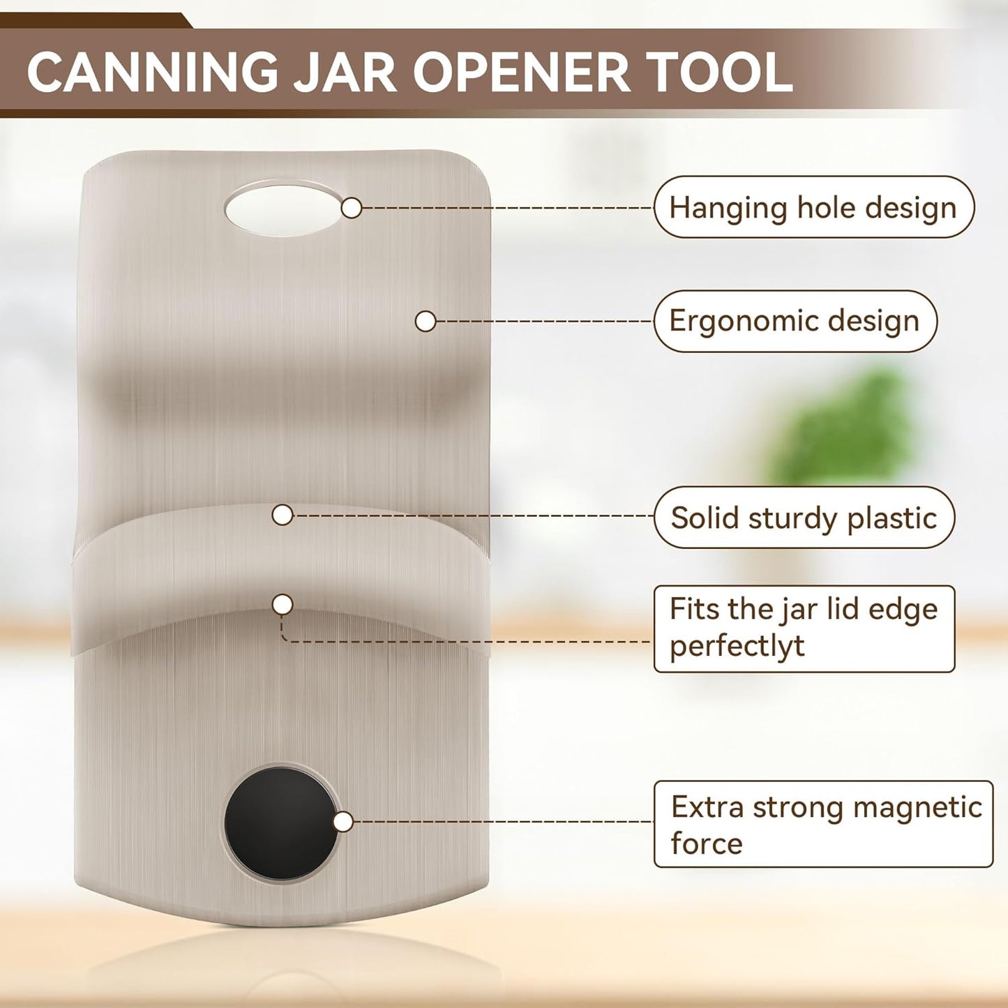2 Pack Canning Jar Opener with Magnets, Mason Jar Opener For Canning Lids, Regular and Wide Mouth Lids, Powerful Magnet for Easy Refrigerator Storage, Releases Vacuum Seal– Patent Pending (Blue)