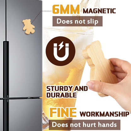 Vesici 100 Pcs Magnetic Bottle Opener 2.5in DIY Bamboo Round Shape Beer Openers Wooden Fridge Magnet Refrigerator Sticker Gift for Beer Lover Wedding Guest Kitchens Bars Parties