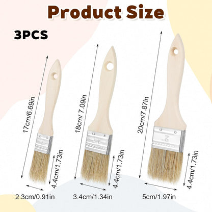 3 Pcs Pastry Brushes, 3 Sizes Natural Bristle Basting Brush, Butter Food Oil Brushes for Butter Sauce Marinade, Kitchen Tools, Cooking Food
