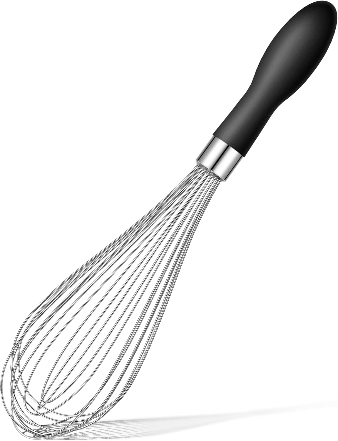 Rainspire 12-Inch Wire Whisk Stainless Steel, Balloon Whisks for Cooking, Wisk Wisking Tool With Soft Silicone Handle, Thick Durable Whisker for Blending, Beating, Whisking, Stirring, Pink