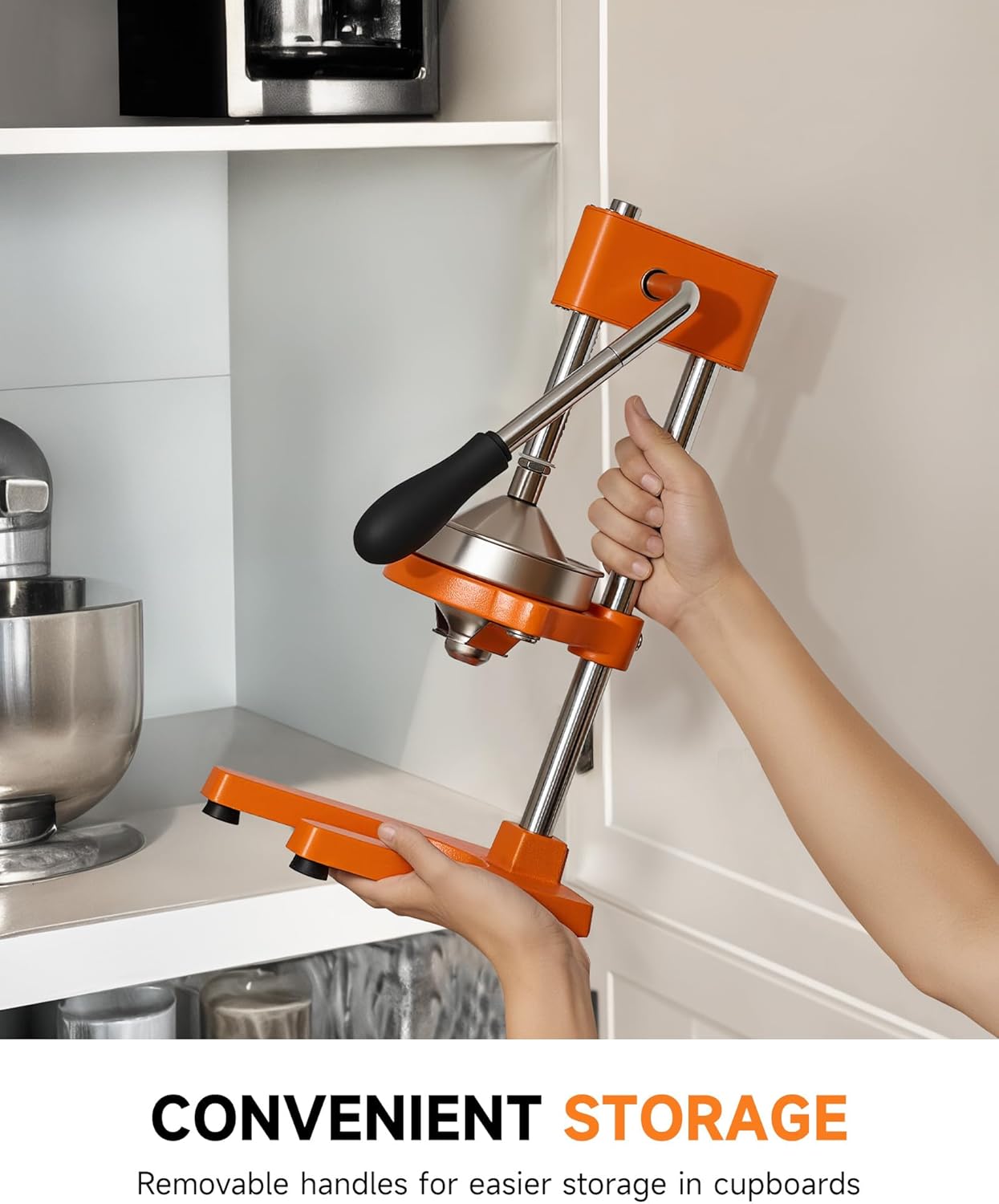 CO-Z Manual Citrus Juicer, Commercial Grade Cast Iron Orange Juicer, Professional Heavy Duty Juice Press with Removable Strainer, Manual Juice Extractor for Orange Lemon Pomegranate Citrus, Black