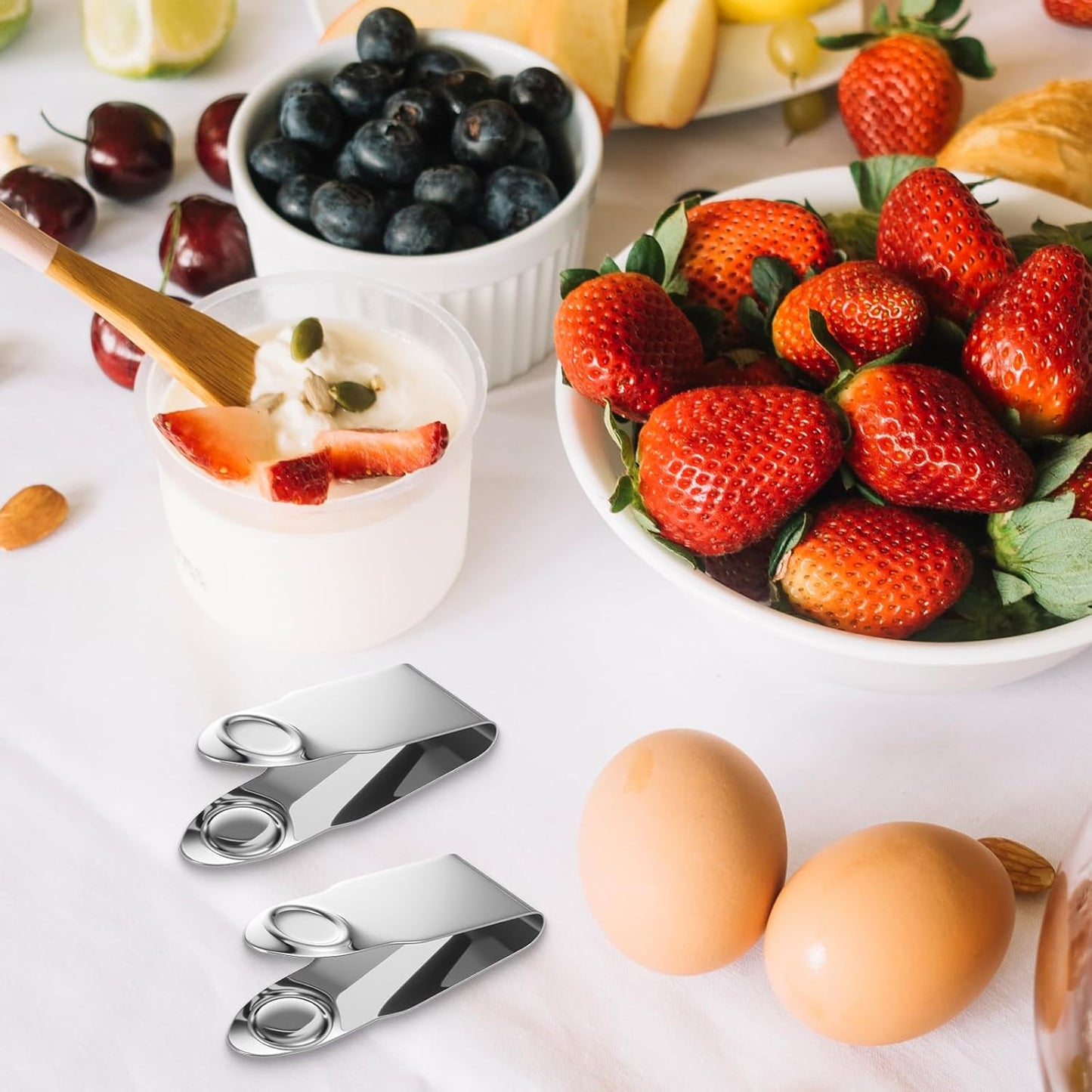 5Pcs Stainless Steel Strawberry Huller Silver Fruit Stem Remover Picker Strawberry Cherry Tomato Fruit Tools Strawberrys Kitchen Accessories Pineapple Tool