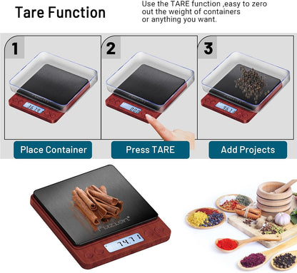 Fuzion Digital Gram Scale .01 Gram Accuracy, 500g Small Jewelry Scale, Mini Kitchen Food Scale for Herb, Powder, Gold, Coin - Weight Gram and Oz