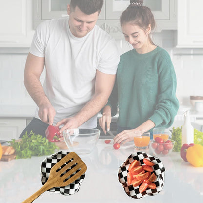 Miamolo Spoon Rest for Stove Top, Spoon Holder for Stove, 5.3In Ceramic Spoon Rest for Kitchen Counter, Coffee Spoon Holder with Ruffled Edge, Farmhouse Spatula Holder for Kitchen Decor, Beige