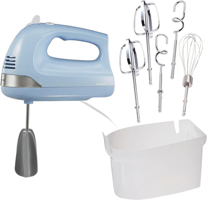 Hamilton Beach 6-Speed Electric Hand Mixer with Whisk, Dough Hooks and Easy Clean Beaters, Powerful 275 Watt Motor, Snap-On Storage Case, Black