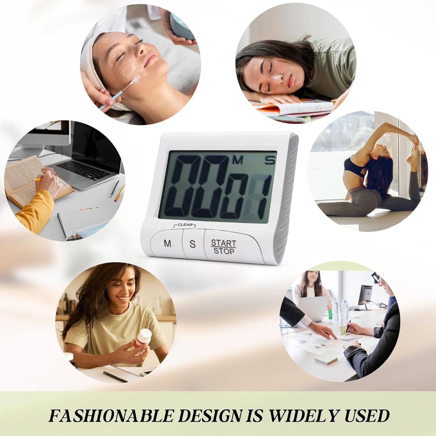 Large LCD Display Kitchen Timer -Magnetic Digital Timers,Loud Alarm,Memory and Fast Forward Function,Cooking Timers for Kitchen,Gym, Meeting, Classroom,Study,Work,Outdoor Activities(Black)