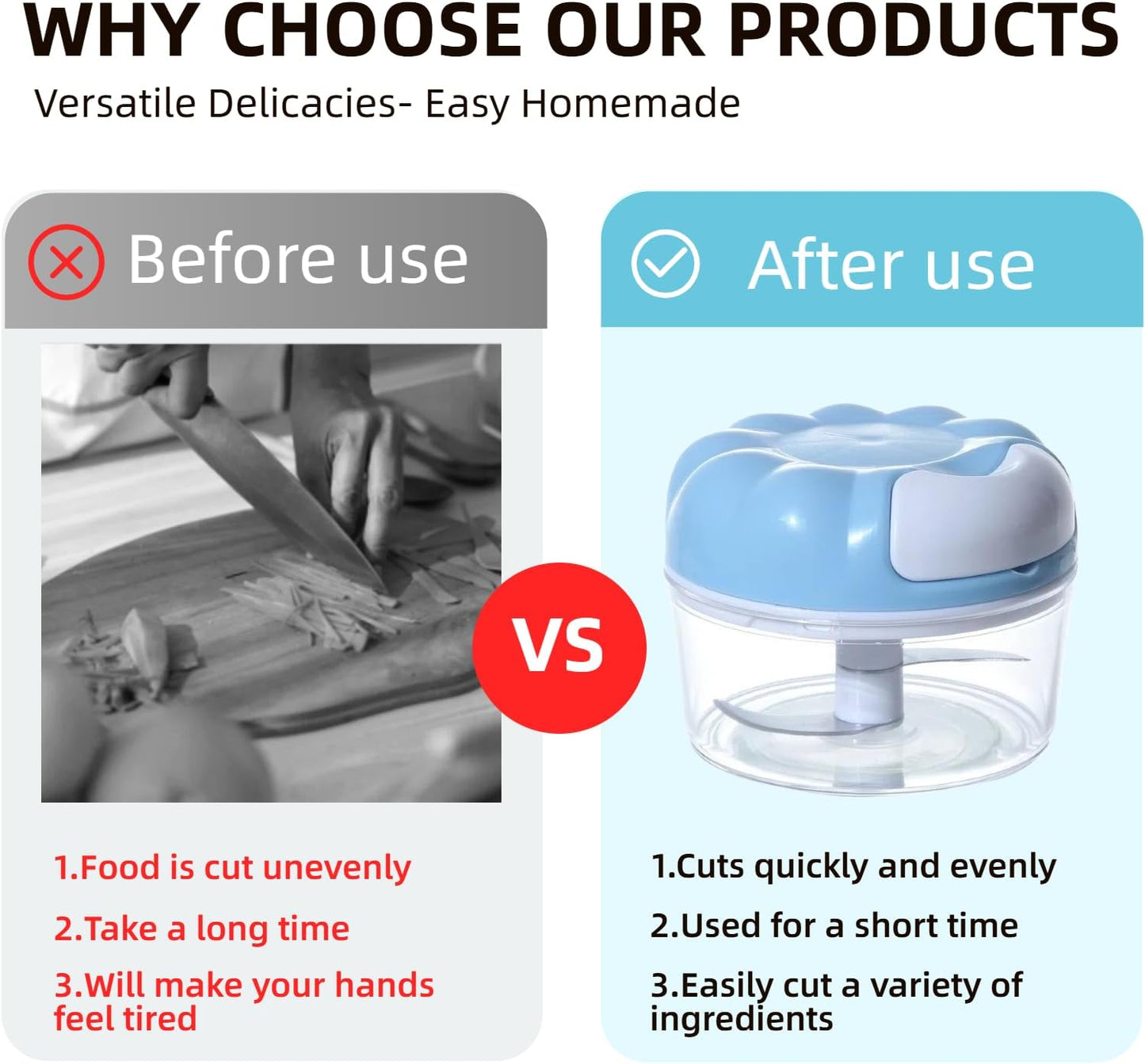 Mini Manual Food Processor Vegetable Chopper,Portable Hand Pull String Onion Chopper for Veggies, Fruits, Garlic, Nuts, Herbs, Ice cube,Cooking Gadgets & Kitchen Essentials,160ml (Blue)
