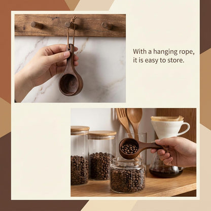 2 Pcs Coffee Scoop Short Handle Wooden Scoops for Canisters 30ml Wooden Measuring Spoons Tablespoon Ground Coffee Measure Scoop for Jars Kitchen Tools Utensils Mixing Stirrer Coffee-Beans, Tea, Sugar