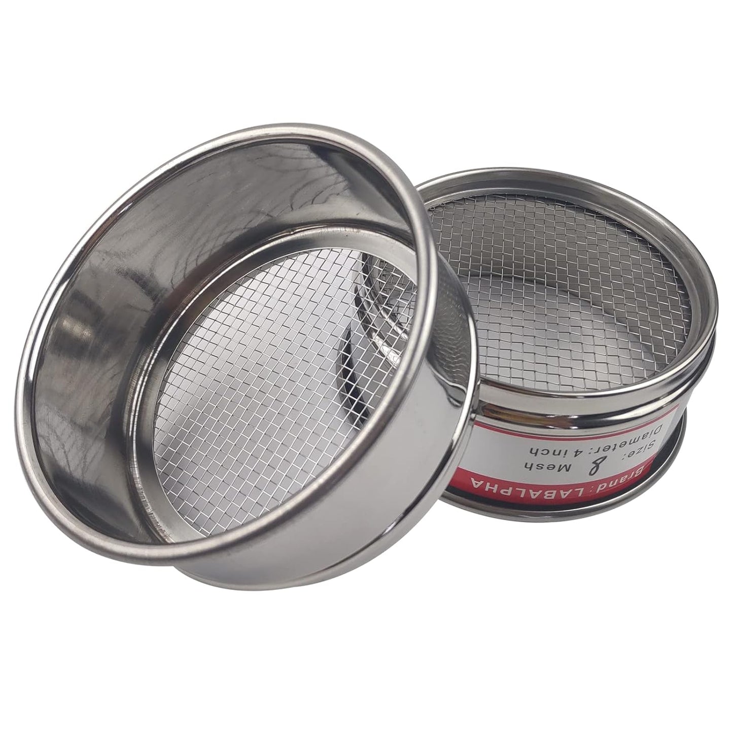 LABALPHA 70 Mesh Lab Sieves, Test Sieve #70 Mesh, 4'' Diameter, 304 Stainless Steel Wire Cloth (0.22mm)