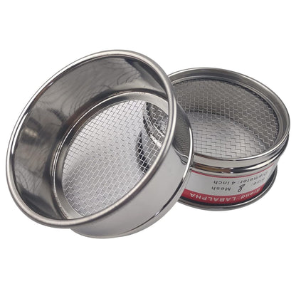 LABALPHA 70 Mesh Lab Sieves, Test Sieve #70 Mesh, 4'' Diameter, 304 Stainless Steel Wire Cloth (0.22mm)