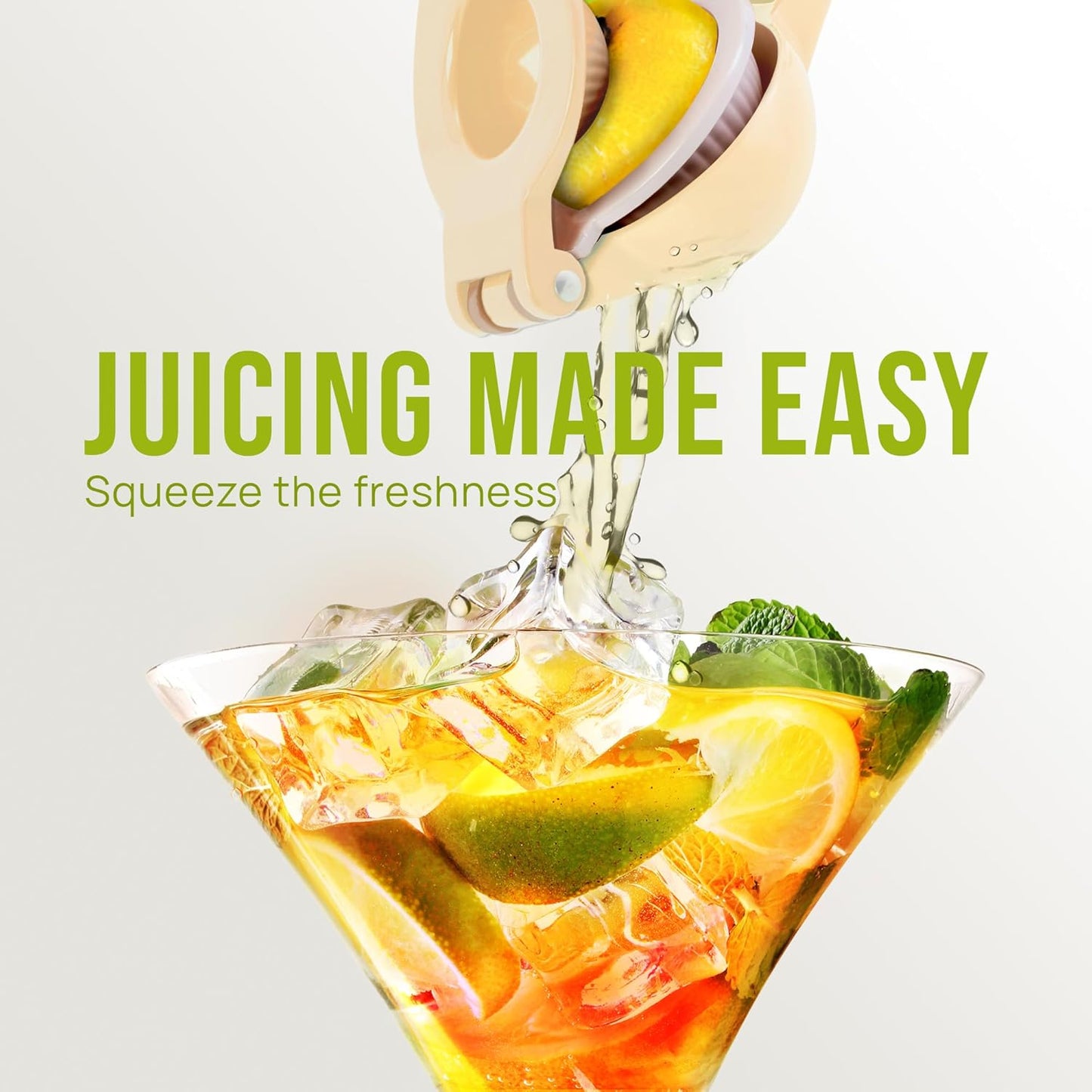 Zulay Kitchen Metal 2-in-1 Lemon Squeezer - Sturdy Max Extraction Hand Juicer Lemon Squeezer Gets Every Last Drop - Easy to Clean Manual Citrus Juicer - Easy-Use Lemon Juicer Squeezer - Yellow/Green