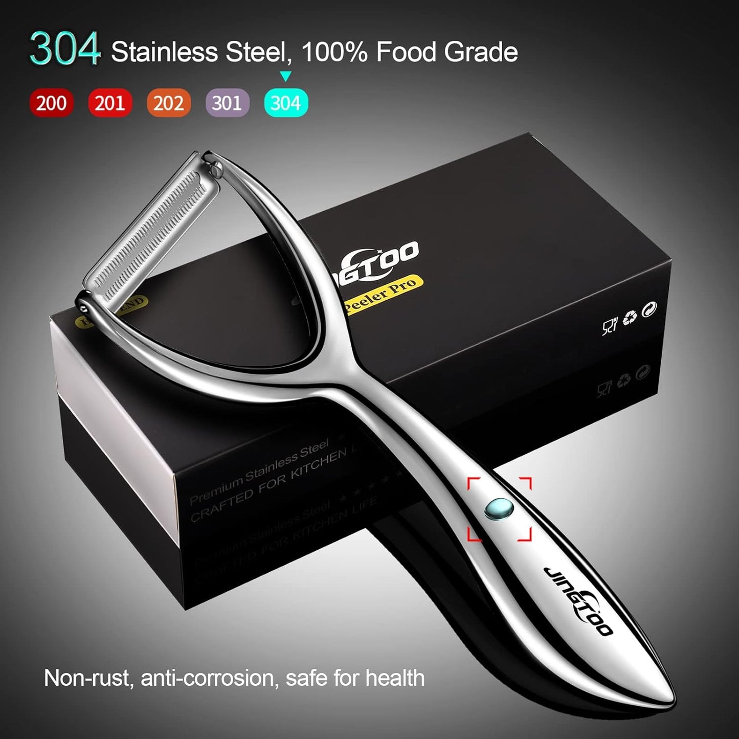 Premium Vegetable Peeler Stainless Steel，Ultra Sharp Potato Peelers, Fruit Veggie Peeler Swivel Blade, Y Shaped Apple Carrot Peelers for Kitchen Ergonomic Handle - 5 Years Warranty (Serrated)