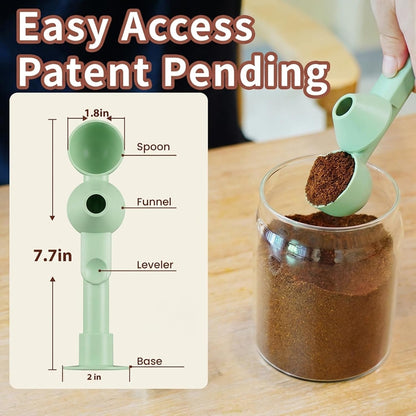 Coffee Scoop with Funnel for Ground Coffee, Protein Powder & Tea, for Reusable K Cup Refiller, 2TBSP Mess-Free, Funnel Design Prevents Spills (Black, 2-Pack)