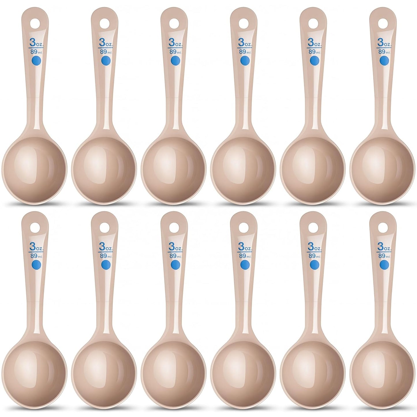 Carlisle FoodService Products Measure Miser Plastic Measuring Spoon with Short Handle, 3 Ounces, Beige