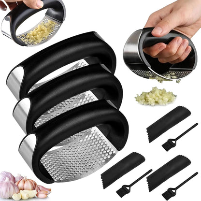 Garlic Presser, Garlic Press Rocker Stainless Steel, Garlics Slicer & Grinder Extracts More Garlics Paste, With Ergonomic Handle, Kitchen Gadgets