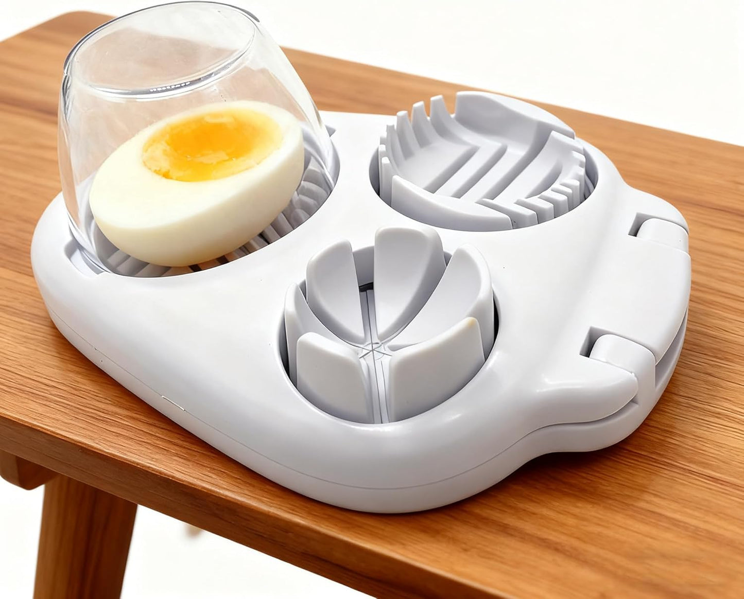 Egg slicers 3-in-1 Stainless Steel Egg Cutter, Multipurpose 3-Way Cutter for Hard Boiled Eggs, Strawberry, Tomato, Mushroom & More
