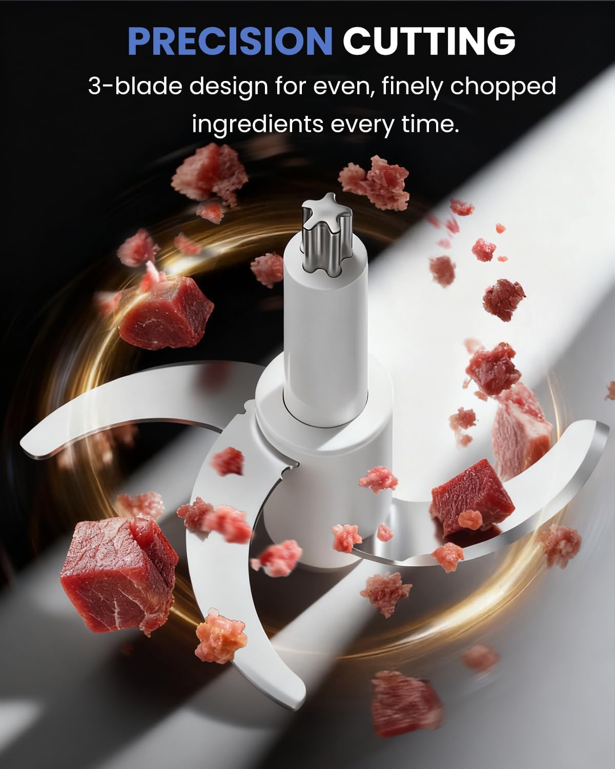 LINKChef Food Processor Small, 10 Cup Food Chopper with Container, 2.3L 600W Electric Meat Grinder for Home Use, Stainless Steel Mini Food Processor for Kitchen, Vegetable, Onion, Garlic, Salad