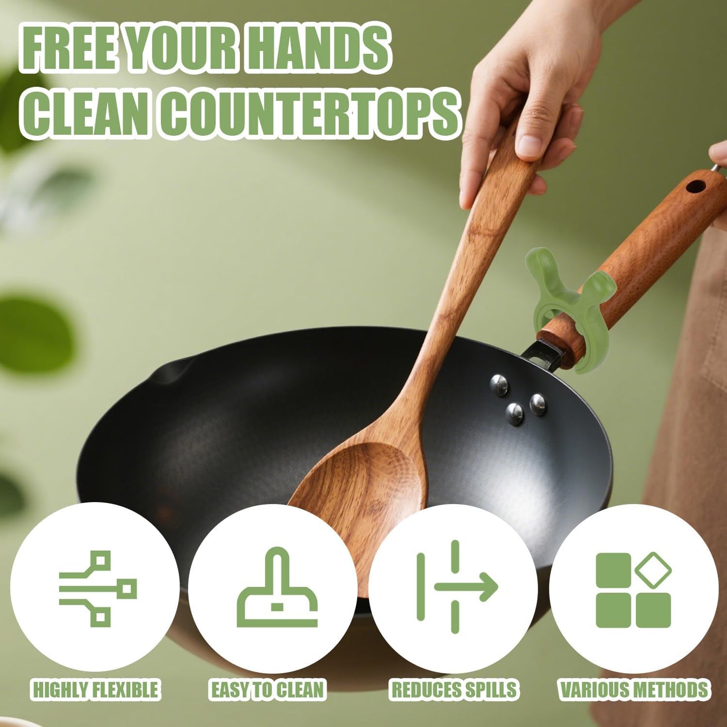 3pcs Multifunction Silicone Pot Handle Spatula Rack, Non-Slip Spoon Holder Heat Resistant Anti Scalding Pot Clip for Cooking & Kitchen Gadgets Accessories (3 Colors)