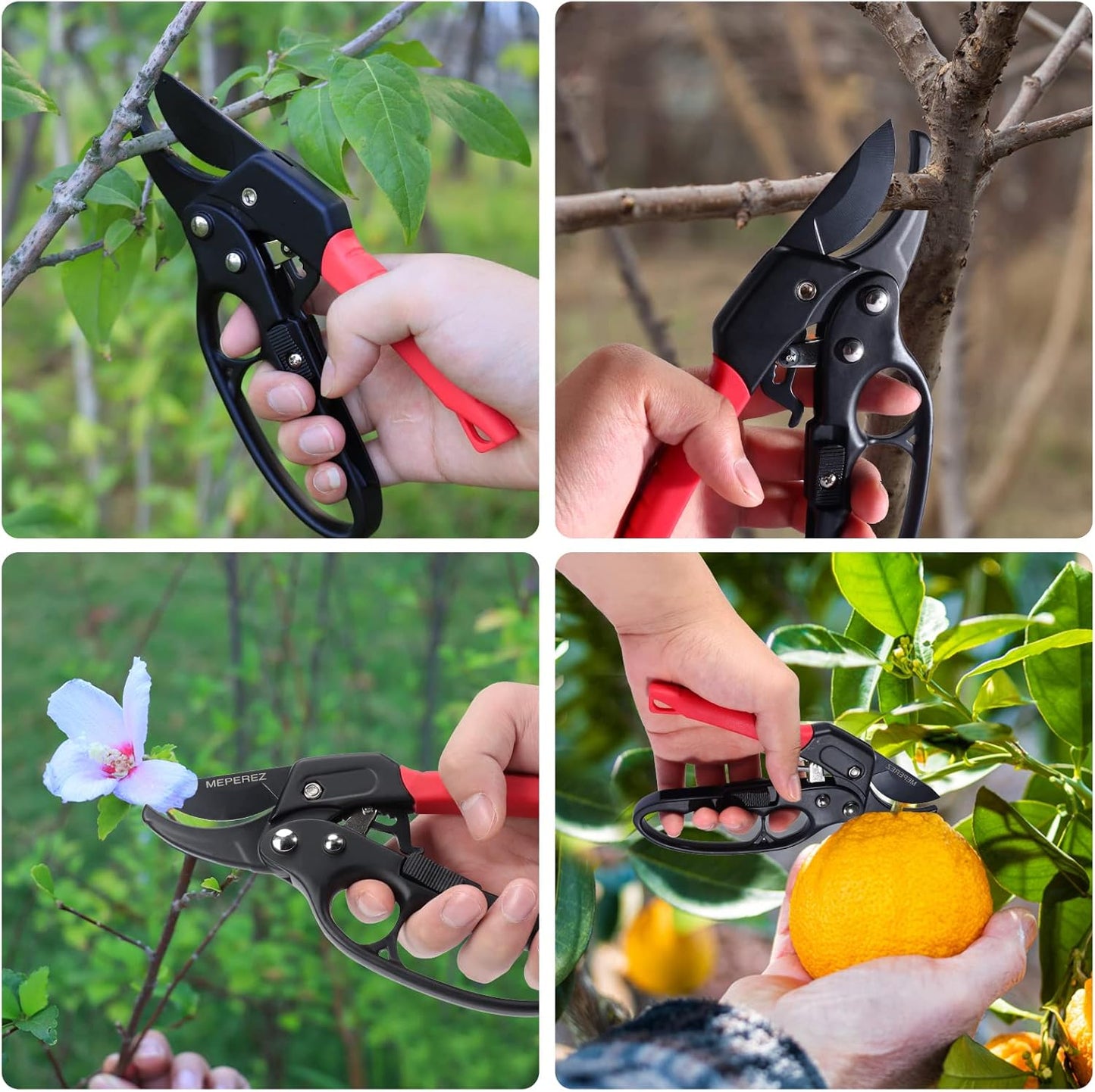 Premium Germany Pruning Shears, Work 3 Times Easier, Pruners Heady Duty, Sharp Garden Clippers Cut Fresh Flower, Hedge, Herb, Indoor Plants, Gardening Tools Scissors, Arthritis Weak Hand Snips