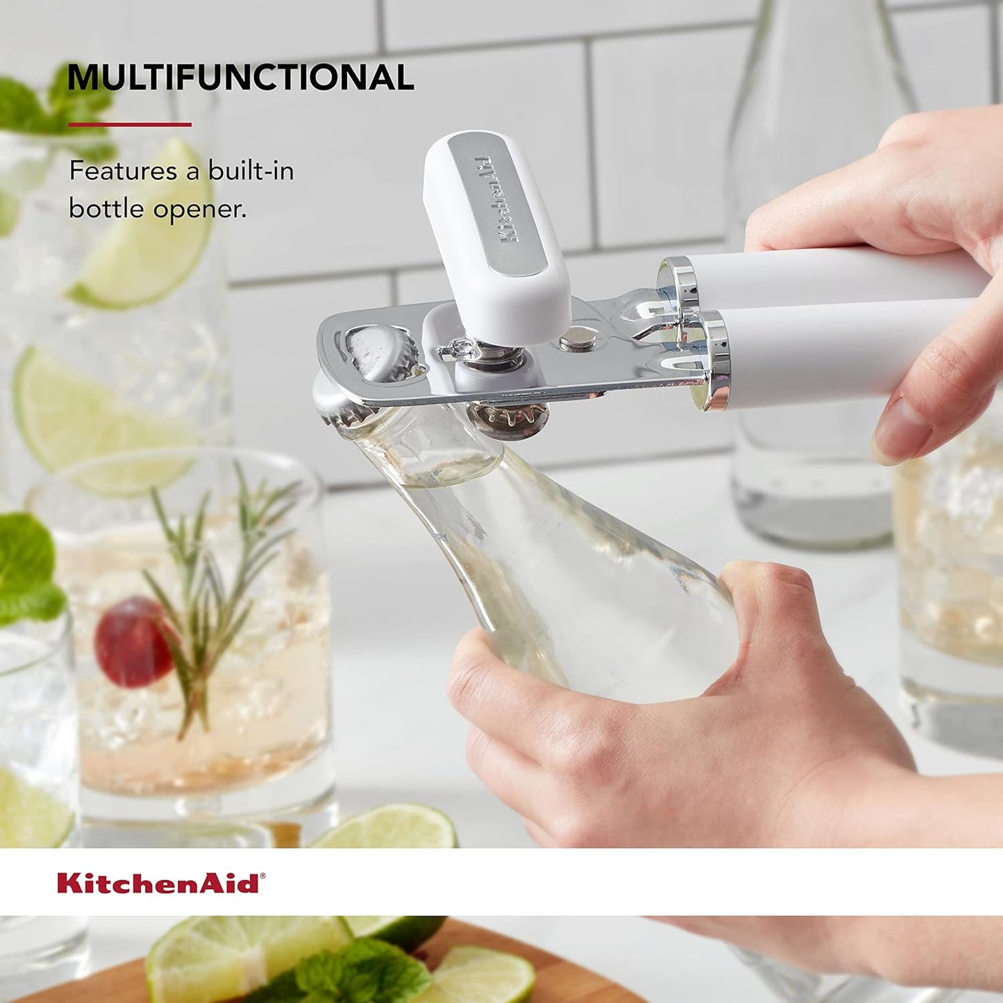 KitchenAid Gourmet Multifunction Can Opener/Bottle Opener, 8.36-Inch, Black
