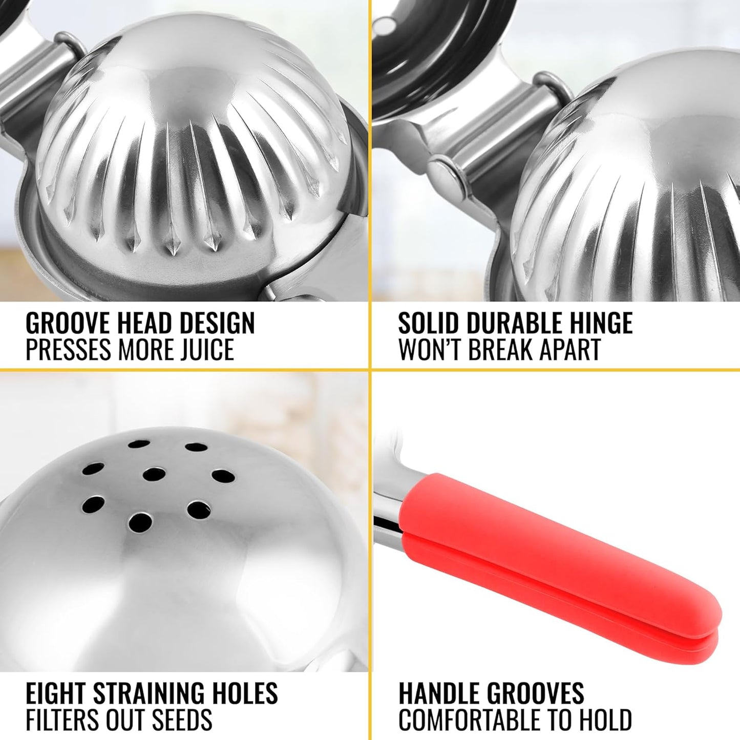 Lemon Squeezer Stainless Steel with Premium Quality Heavy Duty Solid Metal Squeezer Bowl - Large Manual Citrus Press Juicer and Lime Squeezer Stainless Steel - by Zulay Kitchen