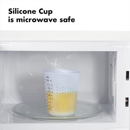 OXO Good Grips 4-Cup Squeeze & Pour Silicone Measuring Cup with Stay-Cool Pattern