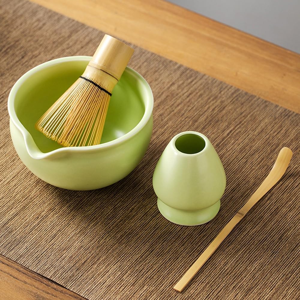 Matcha Set, Matcha Whisk Set Includes Matcha Bowl and Whisk, Whisk Holder, Sifter, Scoop, Spoon Holder, Tea Towel- 7pcs Perfect Matcha Kit for Matcha Tea Ceremony